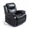 Homcom Fauteuil de Massage et Relaxation électrique Chauffant inclinable pivotant Repose-Pied télécommande Noir