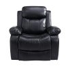 Homcom Fauteuil de Massage et Relaxation électrique Chauffant inclinable pivotant Repose-Pied télécommande Noir