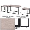 Homcom Lot de 3 Tables Basses gigognes Design Industriel encastrable dim. Grande Table 90L x 45l x 50H cm métal Noir MDF chêne Clair