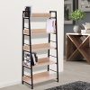 Homcom Étagère bibliothèque Style Industriel incliné 5 Niveaux 70L x 35l x 150H cm