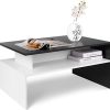 Homfa Table Basse de Salon Design Table de Salon en Bois Moderne avec Rangement 90*54*42CM