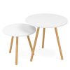 Homfa-Tables-Gigognes-Scandinaves-Lot-de-2-Tables-Basses-Blanche-de-Caf-Rond-0 Homfa Tables Gigognes Scandinaves Lot de 2 Tables Basses Blanche de Café (Rond)