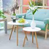 Homfa-Tables-Gigognes-Scandinaves-Lot-de-2-Tables-Basses-Blanche-de-Caf-Rond-0-2 Homfa Tables Gigognes Scandinaves Lot de 2 Tables Basses Blanche de Café (Rond)