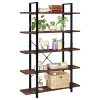 Homfa Étagère de Rangement Bibliothèque à 5 Niveaux Vintage en Bois et Métal Étagère à Fleurs 105.2×33×177.5cm
