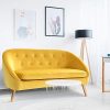 IDMarket-Canap-Banquette-en-Velours-Sonia-Jaune-0-0 IDMarket - Canapé Banquette en Velours Sonia Jaune