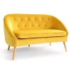 IDMarket-Canap-Banquette-en-Velours-Sonia-Jaune-0 IDMarket - Canapé Banquette en Velours Sonia Jaune