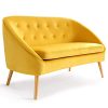 IDMarket-Canap-Banquette-en-Velours-Sonia-Jaune-0-2 IDMarket - Canapé Banquette en Velours Sonia Jaune