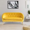 IDMarket-Canap-Banquette-en-Velours-Sonia-Jaune-0-3 IDMarket - Canapé Banquette en Velours Sonia Jaune