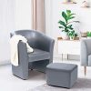 IDMarket-Fauteuil-Cabriolet-et-Repose-Pieds-PU-Gris-0-0 IDMarket - Fauteuil Cabriolet et Repose Pieds PU Gris