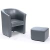 IDMarket-Fauteuil-Cabriolet-et-Repose-Pieds-PU-Gris-0-1 IDMarket - Fauteuil Cabriolet et Repose Pieds PU Gris