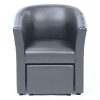 IDMarket-Fauteuil-Cabriolet-et-Repose-Pieds-PU-Gris-0-2 IDMarket - Fauteuil Cabriolet et Repose Pieds PU Gris