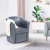 IDMarket-Fauteuil-Cabriolet-et-Repose-Pieds-PU-Gris-0-3 IDMarket - Fauteuil Cabriolet et Repose Pieds PU Gris
