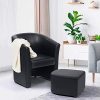 IDMarket - Fauteuil Cabriolet et Repose Pieds PU Noir