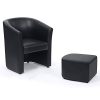 IDMarket - Fauteuil Cabriolet et Repose Pieds PU Noir