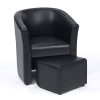 IDMarket - Fauteuil Cabriolet et Repose Pieds PU Noir