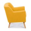 IDMarket - Fauteuil scandinave en Tissu Jaune Moutarde