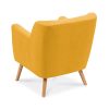 IDMarket - Fauteuil scandinave en Tissu Jaune Moutarde