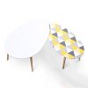 IDMarket-Lot-de-2-Tables-Basses-gigognes-laques-Blanc-Motifs-Blanc-Jaune-Gris-0-1 IDMarket - Lot de 2 Tables Basses gigognes laquées Blanc Motifs Blanc Jaune Gris