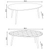 IDMarket-Lot-de-2-Tables-Basses-gigognes-laques-Blanc-Motifs-Blanc-Jaune-Gris-0-2 IDMarket - Lot de 2 Tables Basses gigognes laquées Gris Jaune scandinave