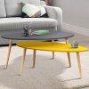 IDMarket-Lot-de-2-Tables-Basses-gigognes-laques-Gris-Jaune-scandinave-0-0 IDMarket - Lot de 2 Tables Basses gigognes laquées Gris Jaune scandinave