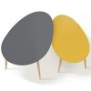 IDMarket-Lot-de-2-Tables-Basses-gigognes-laques-Gris-Jaune-scandinave-0-1 IDMarket - Lot de 2 Tables Basses gigognes laquées Gris Jaune scandinave