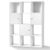 IDMarket-Meuble-de-Rangement-Cube-12-Cases-Bois-Blanc-avec-3-Portes-0 IDMarket - Meuble de Rangement Cube 12 Cases Bois Blanc avec 3 Portes