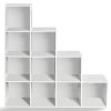 IDMarket-Meuble-escalier-4-niveaux-bois-blanc-fond-blanc-0-1 IDMarket - Meuble escalier 4 niveaux bois blanc fond blanc