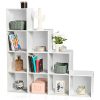 IDMarket-Meuble-escalier-4-niveaux-bois-blanc-fond-blanc-0 IDMarket - Meuble escalier 4 niveaux bois blanc fond blanc