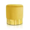 IDMarket-Pouf-en-Velours-Jaune-et-dor-0 IDMarket - Pouf en Velours Jaune et doré