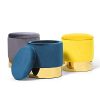 IDMarket-Pouf-en-Velours-Jaune-et-dor-0-2 IDMarket - Pouf en Velours Jaune et doré