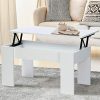 IDMarket-Table-Basse-avec-Plateau-relevable-Bois-Blanc-0-0 IDMarket - Table Basse avec Plateau relevable Bois Blanc