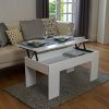 IDMarket-Table-Basse-avec-Plateau-relevable-Bois-Blanc-0-2 IDMarket - Table Basse avec Plateau relevable Bois Blanc