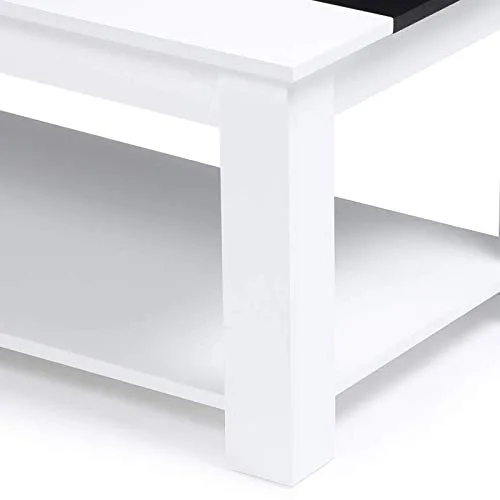 IDMarket-Table-Basse-contemporaine-Bois-Blanc-et-Noir-Georgia-0-3 IDMarket - Table Basse contemporaine Bois Blanc et Noir Georgia