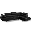 INTENSEDECO-Canap-dangle-Droit-avec-ttires-relevables-Charly-Noir-0-0 INTENSEDECO Canapé d'angle Droit avec têtières relevables Charly Noir