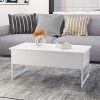 Joolihome Table basse relevable avec espace de rangement caché pour la maison et le bureau, mobilier de salon en bois et métal, table idéale pour recevoir, dîner, travailler