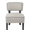 KAYELLES Fauteuil Cocktail Vintage Capri Tissu Toile et Piètement Bois teinté Noyer