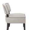 KAYELLES Fauteuil Cocktail Vintage Capri Tissu Toile et Piètement Bois teinté Noyer