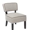 KAYELLES Fauteuil Cocktail Vintage Capri Tissu Toile et Piètement Bois teinté Noyer