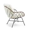 Kave Home - Fauteuil Claren en Acier et rotin avec Coussins en Cuir