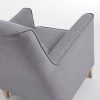 Kave Home - Fauteuil Glam tapissé de Tissu Gris avec Pieds en Bois de hêtre