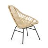 Kave Home - Fauteuil Tinne en rotin tressé et Pieds en Acier