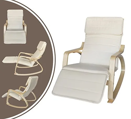 Leogreen-Rocking-Chair-Fauteuil-a-Bascule-Beige-avec-repose-pied-Coussin-100-coton-Materiau-du-coussin-Coton-epaisseur-des-accoudoirs-23-cm-0 Leogreen - Rocking Chair , Fauteuil a Bascule, Beige, avec repose-pied, Coussin 100% coton, Materiau du coussin: Coton, epaisseur des accoudoirs: 2,3 cm