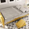 Loungitude Canapé droit 3 places Scandinave convertible en tissu jaune