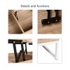 MAIMAITI Table Basse relevable Lara，Support à Ressort en métal，Matériel：Panneau de Particules B48 * T80 * H40-54CM (Bois)