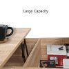 MAIMAITI Table Basse relevable Lara，Support à Ressort en métal，Matériel：Panneau de Particules B48 * T80 * H40-54CM (Bois)