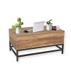 MAIMAITI Table Basse relevable Lara，Support à Ressort en métal，Matériel：Panneau de Particules B48 * T80 * H40-54CM (Bois)