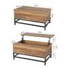 MAIMAITI Table Basse relevable Lara，Support à Ressort en métal，Matériel：Panneau de Particules B48 * T80 * H40-54CM (Bois)