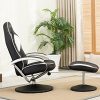 MCombo-Fauteuil-Relaxant-Gaming-Racing-Fauteuil-TV-Fauteuil-inclinable-rglable-Dreh-avec-Repose-Pieds-Simili-Cuir-Noir-et-Blanc-0-1 MCombo Fauteuil Relaxant Gaming Racing Fauteuil TV Fauteuil inclinable réglable Dreh avec Repose-Pieds Simili Cuir Noir et Blanc