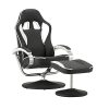 MCombo-Fauteuil-Relaxant-Gaming-Racing-Fauteuil-TV-Fauteuil-inclinable-rglable-Dreh-avec-Repose-Pieds-Simili-Cuir-Noir-et-Blanc-0 MCombo Fauteuil Relaxant Gaming Racing Fauteuil TV Fauteuil inclinable réglable Dreh avec Repose-Pieds Simili Cuir Noir et Blanc