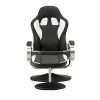 MCombo-Fauteuil-Relaxant-Gaming-Racing-Fauteuil-TV-Fauteuil-inclinable-rglable-Dreh-avec-Repose-Pieds-Simili-Cuir-Noir-et-Blanc-0-3 MCombo Fauteuil Relaxant Gaming Racing Fauteuil TV Fauteuil inclinable réglable Dreh avec Repose-Pieds Simili Cuir Noir et Blanc